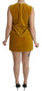 Mustard Velvet Stretch Shift Mini Dress