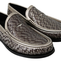 Brown Leather Woven Slippers Moccasins Shoes
