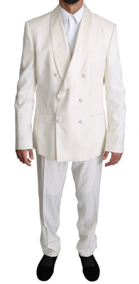 White Double Breasted 3 Piece MARTINI Suit