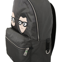 Gray Mens Patch Casual School Backpack