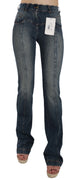 Blue  Denim Regular Stretch Bootcut Flared Pants