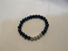 Blue Cultured Pearls with Silver Beaded Bracelet