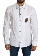 White DG Crown Patch Dress 100% Cotton Shirt