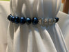 Blue Cultured Pearls with Silver Beaded Bracelet