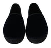 Blue Velvet Leather Espadrilles Flats Shoes