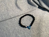 Blue Tear with Black Glass Beads Bracelet