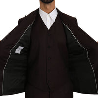 Bordeaux Wool Slim 3 Piece MARTINI Suit