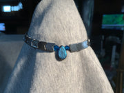 Blue Tear with Chevron Hematite Beads Bracelet