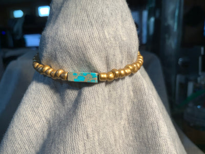 Jasper Bar with 4mm Gold Beads Bracelet