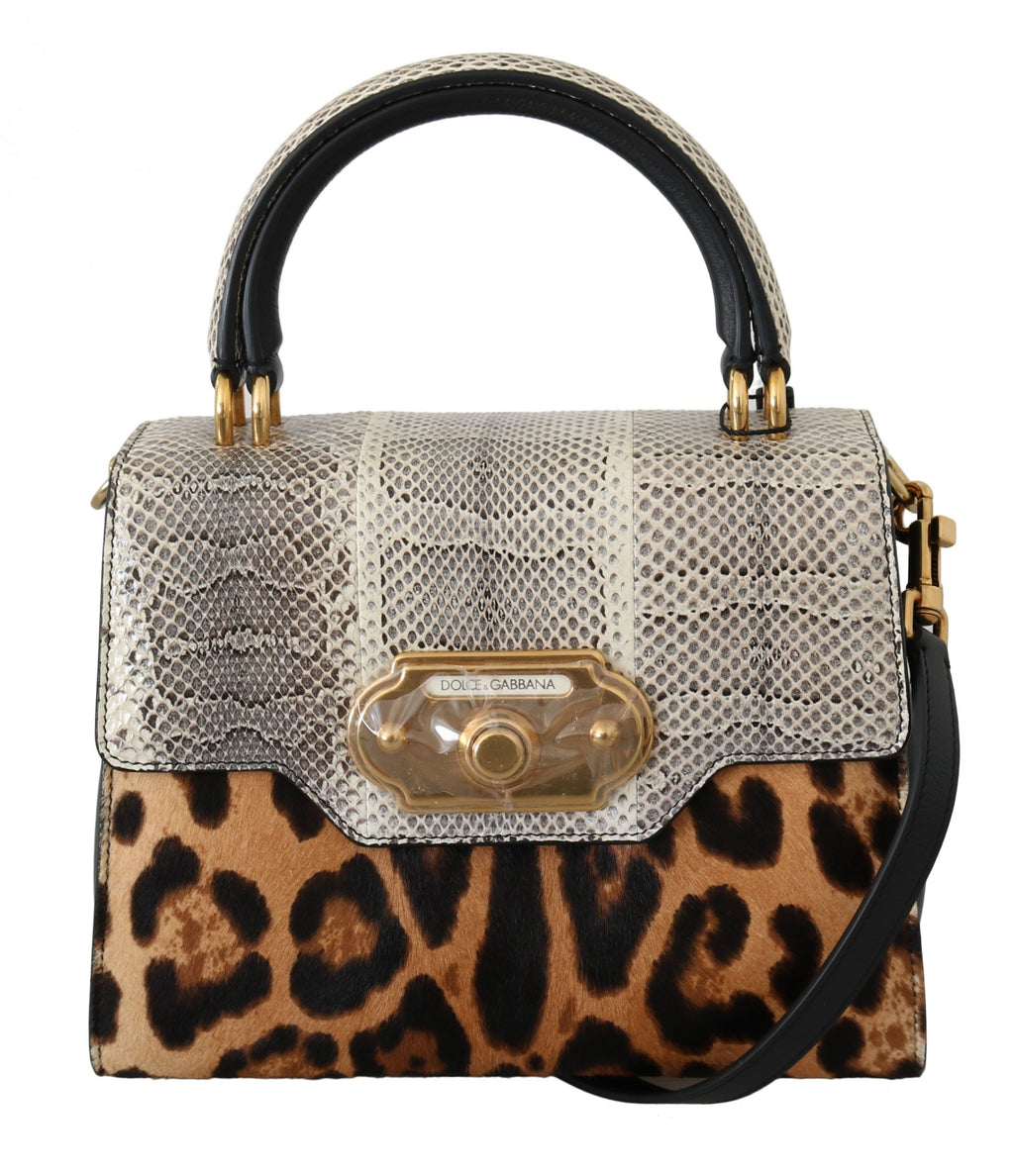 Brown Leopard Snakeskin Leopard Crossbody WELCOME Bag