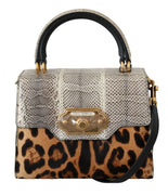 Brown Leopard Snakeskin Leopard Crossbody WELCOME Bag