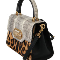 Brown Leopard Snakeskin Leopard Crossbody WELCOME Bag