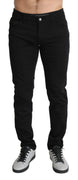 Black Comfort Denim Trouser Cotton Stretch Jeans