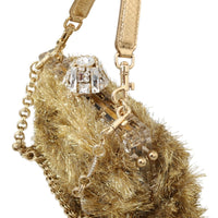 Gold Crystal VANDA Evening Party Hand Shoulder Bag