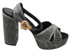 Gray Heart Heels Sandals Platform Shoes