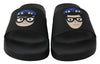 Black #dgfamily Flats Beachwear Slides Shoes