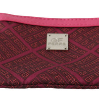 Pink Brand Pattern Logo Textile Holder Case Wallet