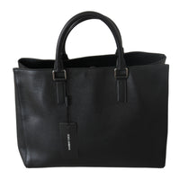 Black Travel Messenger Tote Borse Handbag Leather Bag