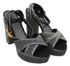 Gray Heart Heels Sandals Platform Shoes