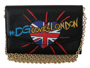 Black #DGLovesLondon Shoulder Clutch Borse Leather Bag