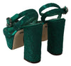 Green Taormina Lace Crystals Sandals Shoes