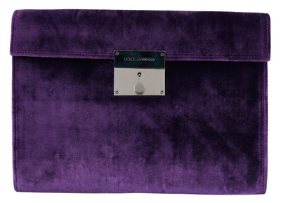 Purple Floral Leather Mens Document Briefcase Bag