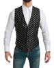 Black Crystal Waistcoat Formal Silk Vest