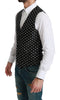 Black Crystal Waistcoat Formal Silk Vest