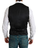 Black Crystal Waistcoat Formal Silk Vest