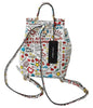 White Multicolor Leather Backpack SICILY Purse