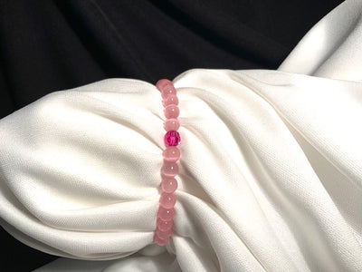 Swarovski Fuchsia Crystal with Pink Cat's Eye Beads Bracelet