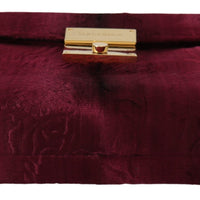 Bordeaux Velvet Leather Women Document Briefcase Bag