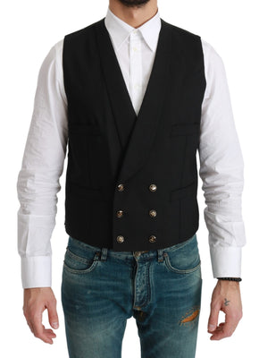 Black Waistcoat Formal Double Breasted Vest