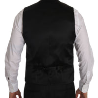 Black Star Patterned Slim Formal Vest