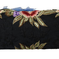 Black Floral Embroidered Crystal Shoulder VANDA Purse
