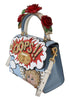 Multicolor Oops Roses Crystal Crossbody WELCOME Leather Purse