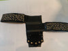 Brass and Pewter on Black Leather with Lace Hair Wrap Tie