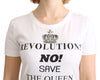 White The Queen Crystal Crewneck T-shirt Top