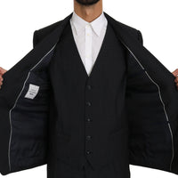 Black Single Breasted 3 Piece MARTINI Suit