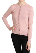 Pink Cashmere Long Sleeve Cardigan Sweater