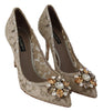 Bellucci PumpsShoes Beige Lace Crystals Pump