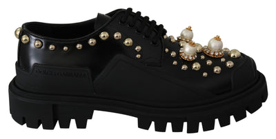 Black Gold Studs Lace Up Sneakers Shoes