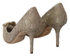 Bellucci PumpsShoes Beige Lace Crystals Pump