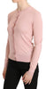 Pink Cashmere Long Sleeve Cardigan Sweater