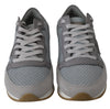 Gray Leather Sport Casual Sneakers Shoes