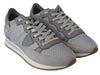 Gray Leather Sport Casual Sneakers Shoes