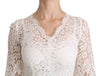 White Floral Lace Shift V-neck Mini Dress