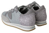 Gray Leather Sport Casual Sneakers Shoes