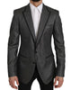 Gray Striped MARTINI Slim Blazer Jacket