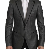 Gray Striped MARTINI Slim Blazer Jacket